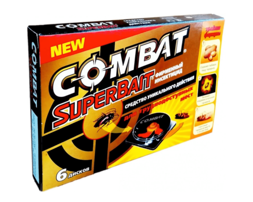 Ловушки для тараканов и муравьев Combat SuperBait, 6 дисков