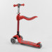 Дитячий самокат Best Scooter Т-06188. Складане алюмінієве кермо, сидіння, 4 PU колеса з підсвічуванням. Червоний