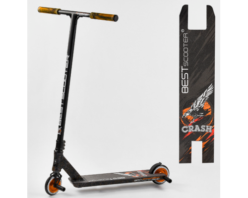 Трюковий самокат із серії - "CRASH" - Best Scooter 65640 HIC-система. Пеги, алюмінієвий диск і дека