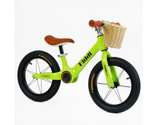 Дитячий велобіг CORSO KIDDI LT-14127. Магнієва рама, надувні колеса 14", підставка для ніг, кошик
