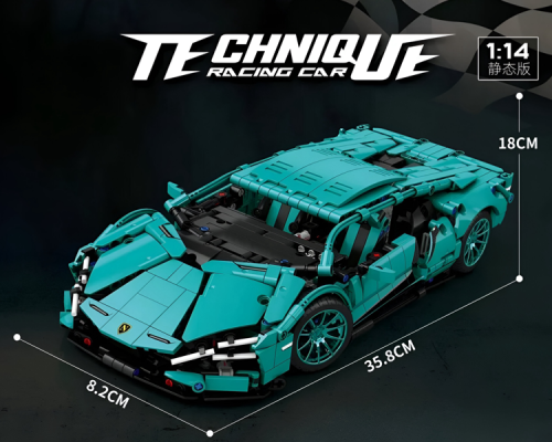 Конструктор для дорослих та дітей, Lamborghini кольору Тіффані на 1285 деталей