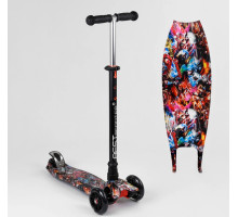 Дитячий самокат Best Scooter A 25780 MAXI. Пластмасовий, 4 PU колеса з підсвічуванням. Чорний