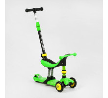 Самокат-велобіг 3в1 BS-30802 Best Scooter. 3 PU колеса з підсвічуванням, сидіння, амортизатори, батьківська ручка