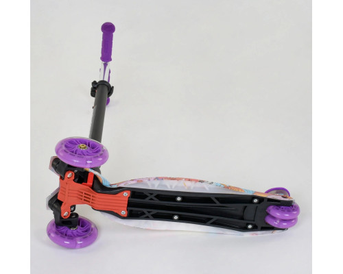 Дитячий самокат Best Scooter A 24664. Пластмасовий, 4 PU колеса з підсвічуванням. Фіолетовий