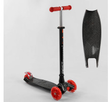 Дитячий самокат Best Scooter A 25772. Пластмасовий, 4 PU колеса з підсвічуванням. Чорний