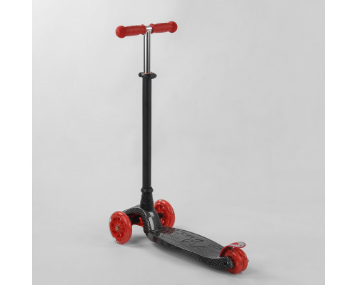 Дитячий самокат Best Scooter A 25772. Пластмасовий, 4 PU колеса з підсвічуванням. Чорний