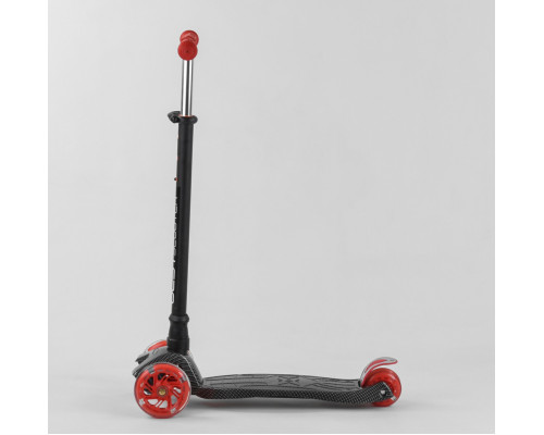 Дитячий самокат Best Scooter A 25772. Пластмасовий, 4 PU колеса з підсвічуванням. Чорний