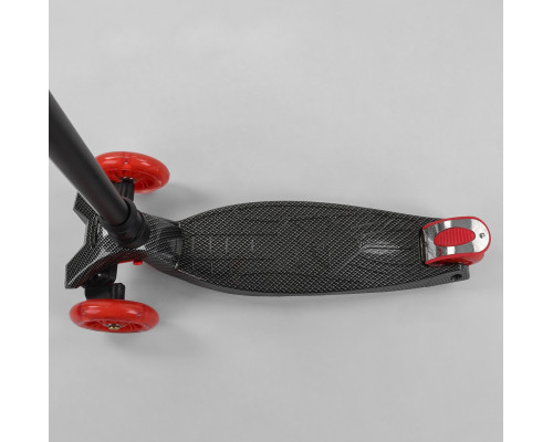 Дитячий самокат Best Scooter A 25772. Пластмасовий, 4 PU колеса з підсвічуванням. Чорний