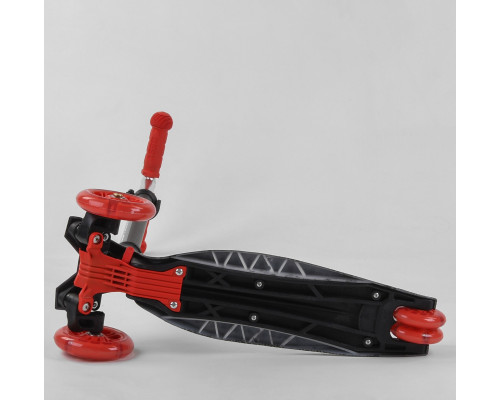 Дитячий самокат Best Scooter A 25772. Пластмасовий, 4 PU колеса з підсвічуванням. Чорний