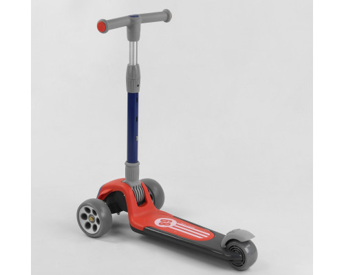 Дитячий самокат Best Scooter RS-9119. Складане алюмінієве кермо, 3 PU колеса з підсвічуванням. Червоний
