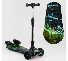 Дитячий самокат Best Scooter MAXI 65628. З парогенератором, музика, дим, світло, складане кермо. Чорний