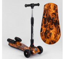 Дитячий самокат Best Scooter MAXI 89341. З парогенератором, музика, дим, світло, складане кермо. Червоний