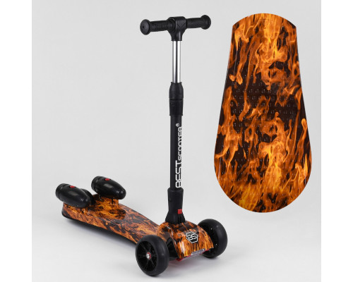 Дитячий самокат Best Scooter MAXI 89341. З парогенератором, музика, дим, світло, складане кермо. Червоний