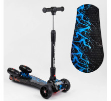 Дитячий самокат Best Scooter MAXI 94666. З парогенератором, музика, дим, світло, складане кермо. Синій