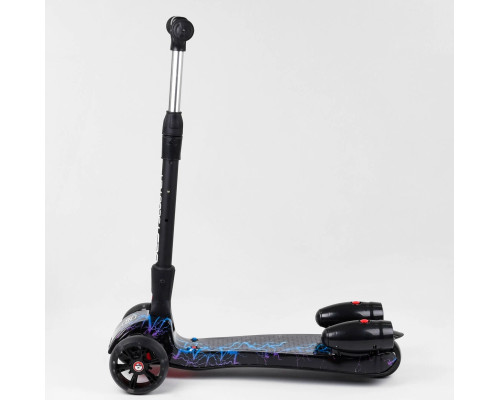 Дитячий самокат Best Scooter MAXI 94666. З парогенератором, музика, дим, світло, складане кермо. Синій