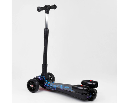Дитячий самокат Best Scooter MAXI 94666. З парогенератором, музика, дим, світло, складане кермо. Синій
