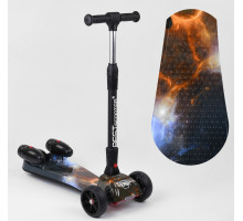 Дитячий самокат Best Scooter MAXI 65884. З парогенератором, музика, дим, світло, складане кермо. Чорний
