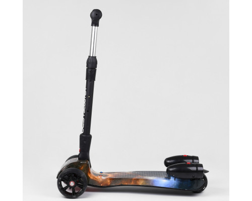 Дитячий самокат Best Scooter MAXI 65884. З парогенератором, музика, дим, світло, складане кермо. Чорний