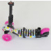 Самокат 5в1 Best Scooter 62310. Абстракція, 3 PU колеса з підсвічуванням. Рожевий