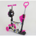 Самокат 5в1 Best Scooter 62310. Абстракція, 3 PU колеса з підсвічуванням. Рожевий
