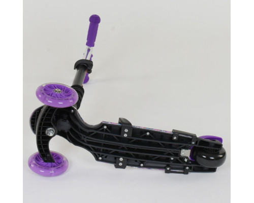 Самокат 5в1 Best Scooter 19870. Абстракція, 3 PU колеса з підсвічуванням. Фіолетовий
