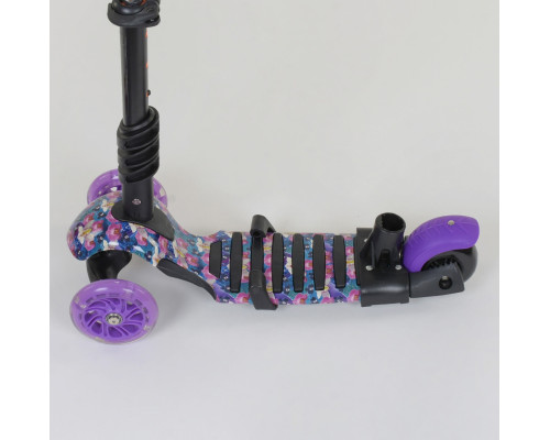 Самокат 5в1 Best Scooter 19870. Абстракція, 3 PU колеса з підсвічуванням. Фіолетовий