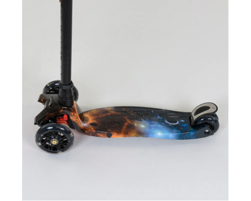 Дитячий самокат Best Scooter A 24662. Пластмасовий, 4 PU колеса з підсвічуванням. Чорний