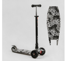 Дитячий самокат Best Scooter MAXI S-12208. Знімне кермо, колеса PU з підсвічуванням. Сірий