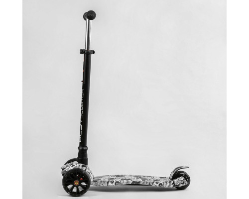 Дитячий самокат Best Scooter MAXI S-12208. Знімне кермо, колеса PU з підсвічуванням. Сірий