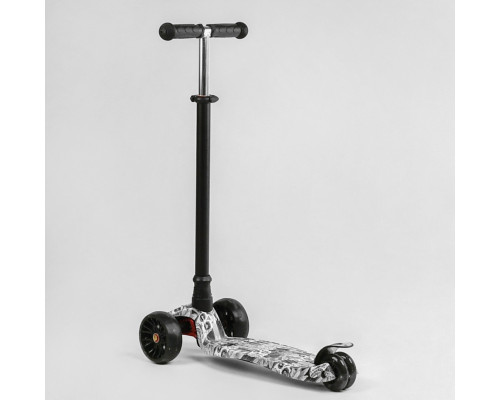 Дитячий самокат Best Scooter MAXI S-12208. Знімне кермо, колеса PU з підсвічуванням. Сірий