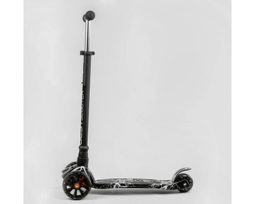Дитячий самокат Best Scooter MAXI S-10911. Знімне кермо, колеса PU з підсвічуванням. Чорний