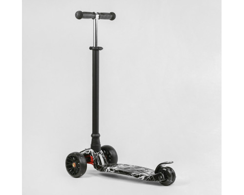 Дитячий самокат Best Scooter MAXI S-10911. Знімне кермо, колеса PU з підсвічуванням. Чорний