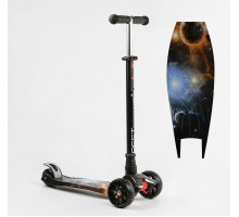 Дитячий самокат Best Scooter MAXI S-10743. Знімне кермо, колеса PU з підсвічуванням. Чорний