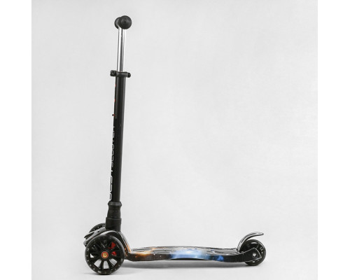 Дитячий самокат Best Scooter MAXI S-10743. Знімне кермо, колеса PU з підсвічуванням. Чорний