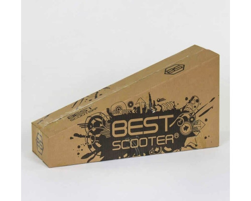 Дитячий самокат Best Scooter MAXI S-10743. Знімне кермо, колеса PU з підсвічуванням. Чорний