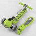 Дитячий самокат Best Scooter Т-07196. Складане алюмінієве кермо, сидіння, 4 PU колеса з підсвічуванням. Зелений