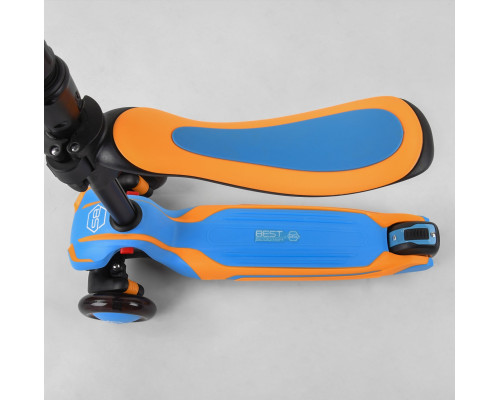 Дитячий самокат Best Scooter JS-30918. З сидінням, алюмінієве кермо, 3 PU колеса з підсвічуванням. Блакитний