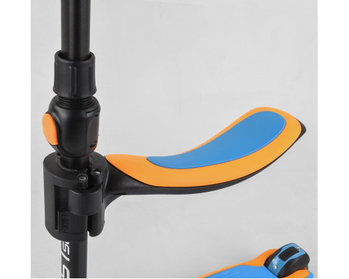 Дитячий самокат Best Scooter JS-30918. З сидінням, алюмінієве кермо, 3 PU колеса з підсвічуванням. Блакитний