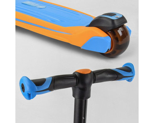 Дитячий самокат Best Scooter JS-30918. З сидінням, алюмінієве кермо, 3 PU колеса з підсвічуванням. Блакитний
