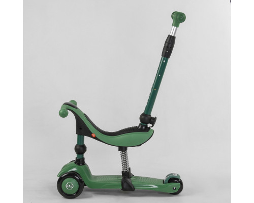 Самокат-велобіг Best Scooter 3в1 BS-78812. 3 PU колеса з підсвічуванням, сидіння, амортизатори, батьківська ручка