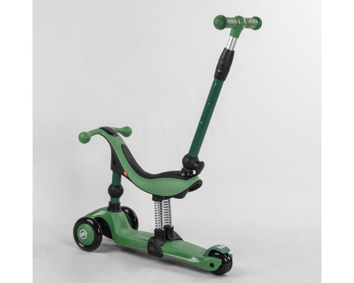 Самокат-велобіг Best Scooter 3в1 BS-78812. 3 PU колеса з підсвічуванням, сидіння, амортизатори, батьківська ручка