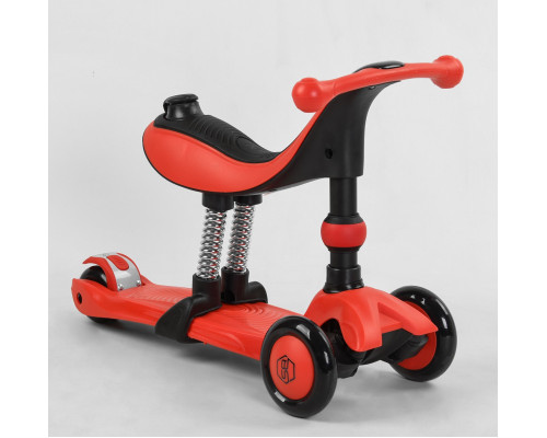 Самокат-велобіг Best Scooter 3в1 BS-71889. 3 PU колеса з підсвічуванням, сидіння, амортизатори, батьківська ручка