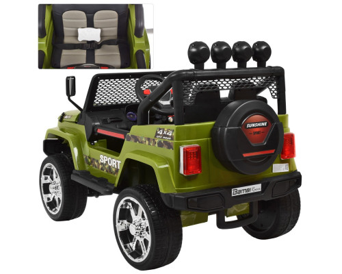 Дитячий електромобіль Джип Bambi Racer M 3237EBLR-10 з пультом управління. Зелений