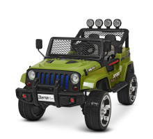 Дитячий електромобіль Джип Bambi Racer M 3237EBLR-10 з пультом управління. Зелений