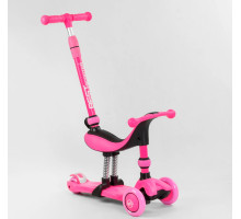 Самокат-велобіг 3в1 Best Scooter BS-23180. 3 PU колеса з підсвічуванням, сидіння, амортизатори, батьківська ручка