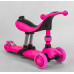Самокат-велобіг 3в1 Best Scooter BS-23180. 3 PU колеса з підсвічуванням, сидіння, амортизатори, батьківська ручка