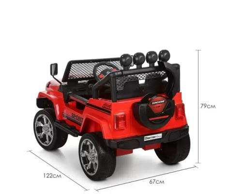 Дитячий електромобіль Джип Bambi Racer M 3237EBLR-3 з пультом керування. Червоний
