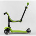Дитячий самокат Best Scooter PL-315. Сидіння, батьківська ручка, 3 PU колеса з підсвічуванням. Зелений