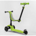 Дитячий самокат Best Scooter PL-315. Сидіння, батьківська ручка, 3 PU колеса з підсвічуванням. Зелений