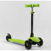 Дитячий самокат Best Scooter PL-315. Сидіння, батьківська ручка, 3 PU колеса з підсвічуванням. Зелений